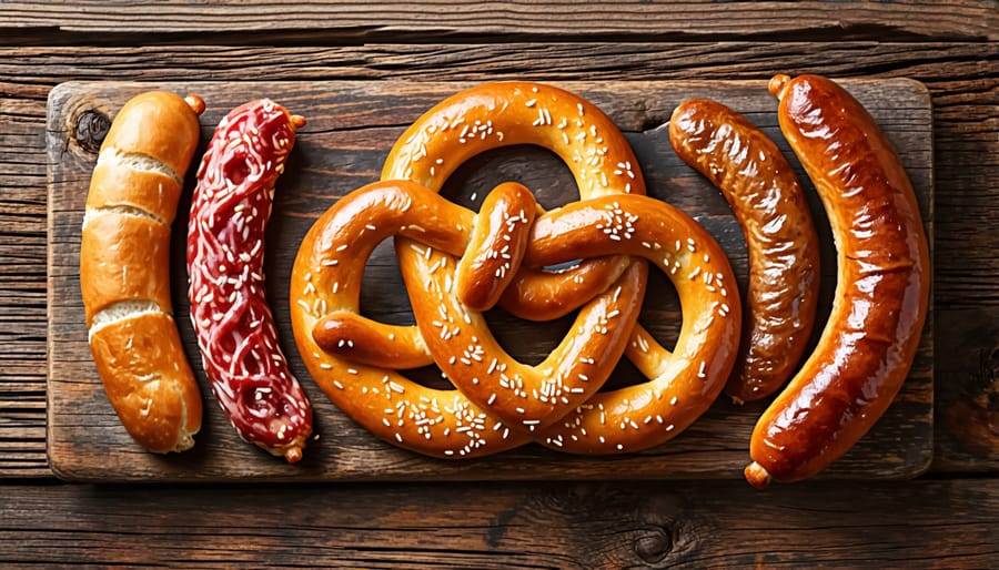 Array of THC-infused German pretzels and sausages