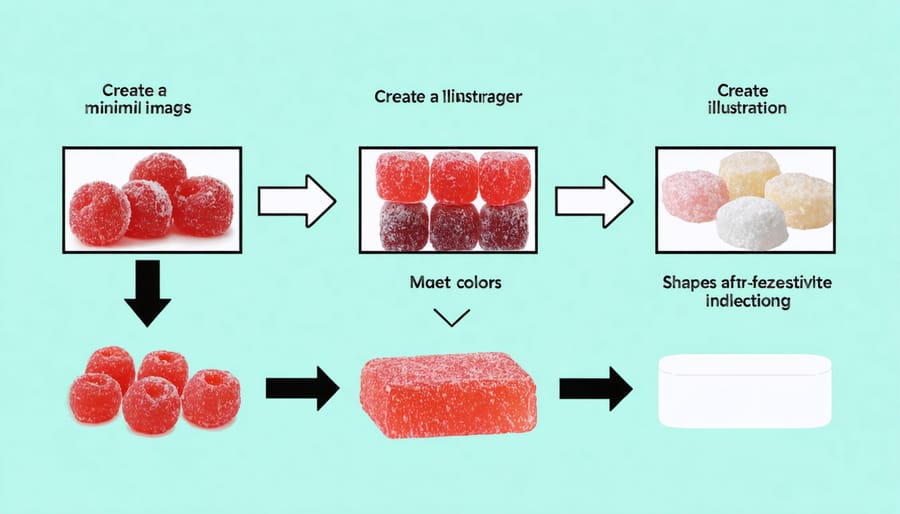 Diagram depicting the freeze-drying process for candy